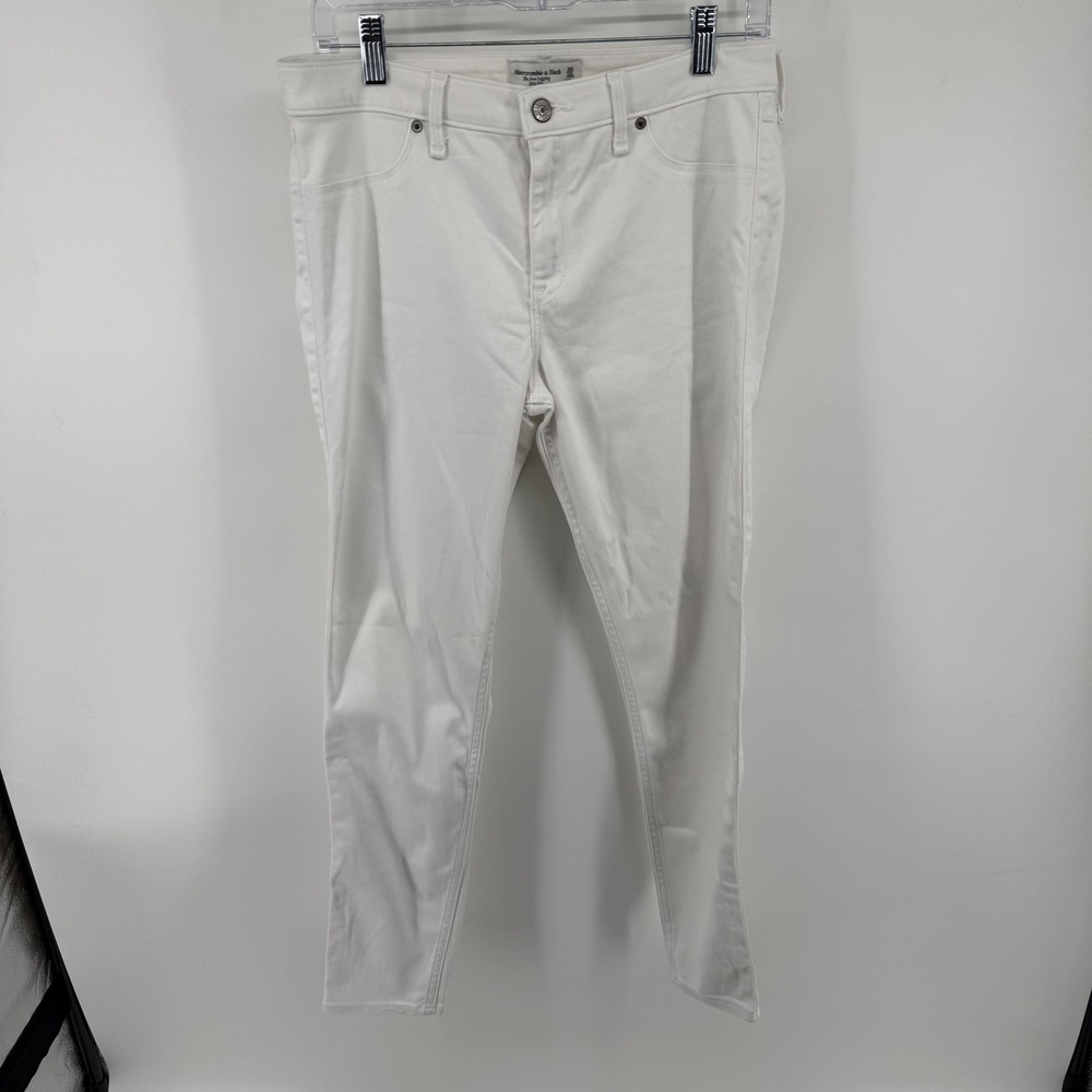 Abercrombie & Fitch White The Jean Legging Mid Rise Skinny Jeans Womens‎ 30 10R
